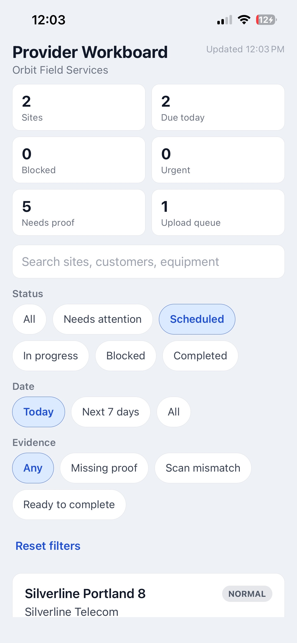 Orbit Workboard: provider workboard list with summary and filters